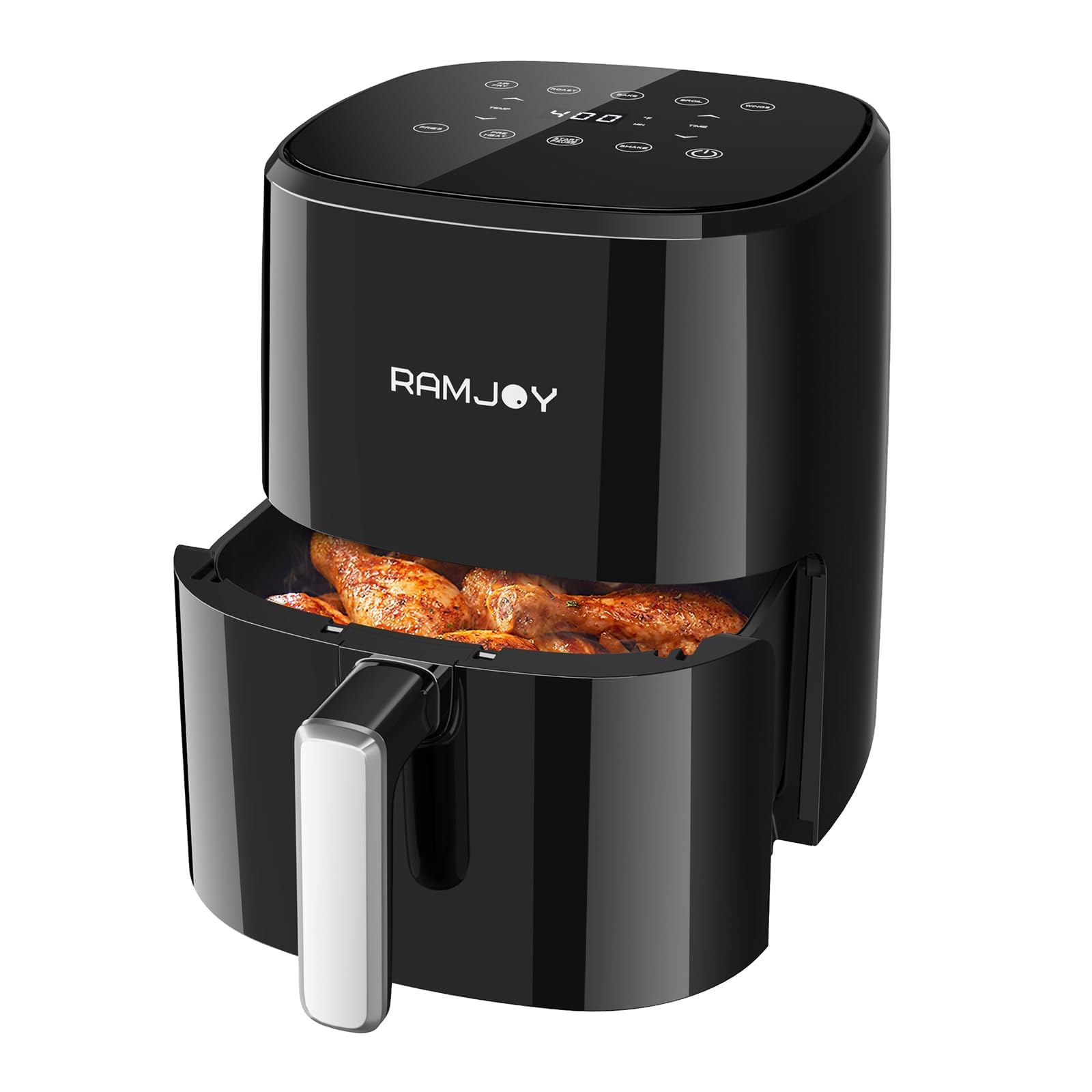 Air Fryer 6.8 Quarts, 10-in-1 Functions, Air Fry, Roast, Bake, Broil, Dehydrate, Large & Compact Air Fryers, Nonstick & Dishwasher-Safe Airfryer Basket, Stainless Steel Air Fryer, Easy to Use